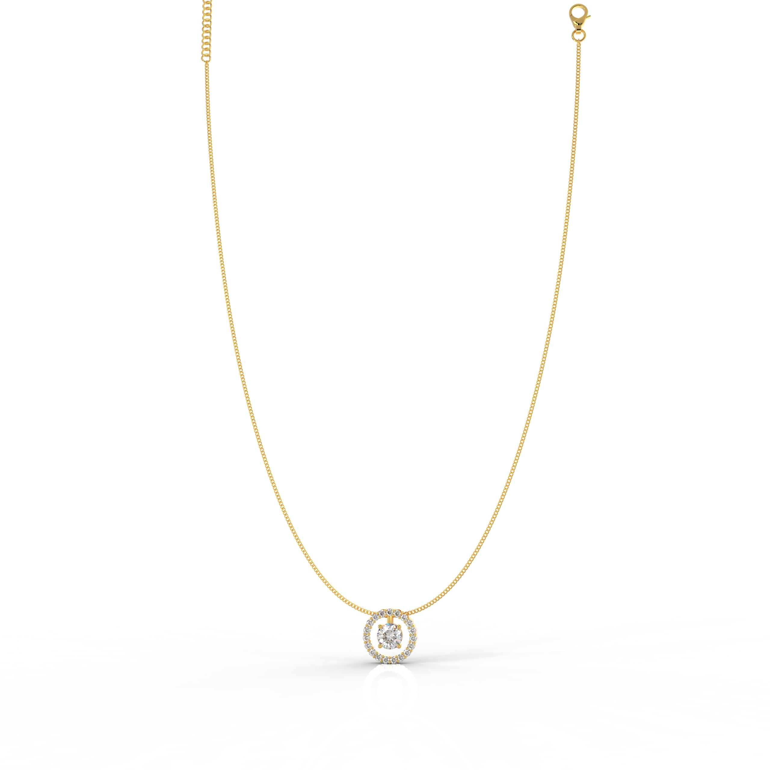 Most Selling Round Pendant With Chain, Hallmarked 925 Sterling Silver - sitabo